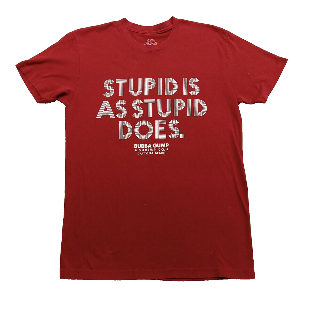 Bubba Gump Shrimp Co. T-Shirt S Men's Stupid Is As Stupid Does Daytona Beach Fla